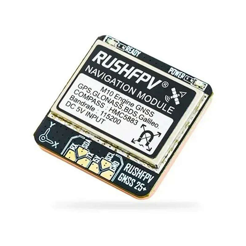 RUSHFPV GNSS PRO UBX NMEA M10 Dual Protocol GPS Module Built-in Ceramic Antenna 5883 Compass for RC