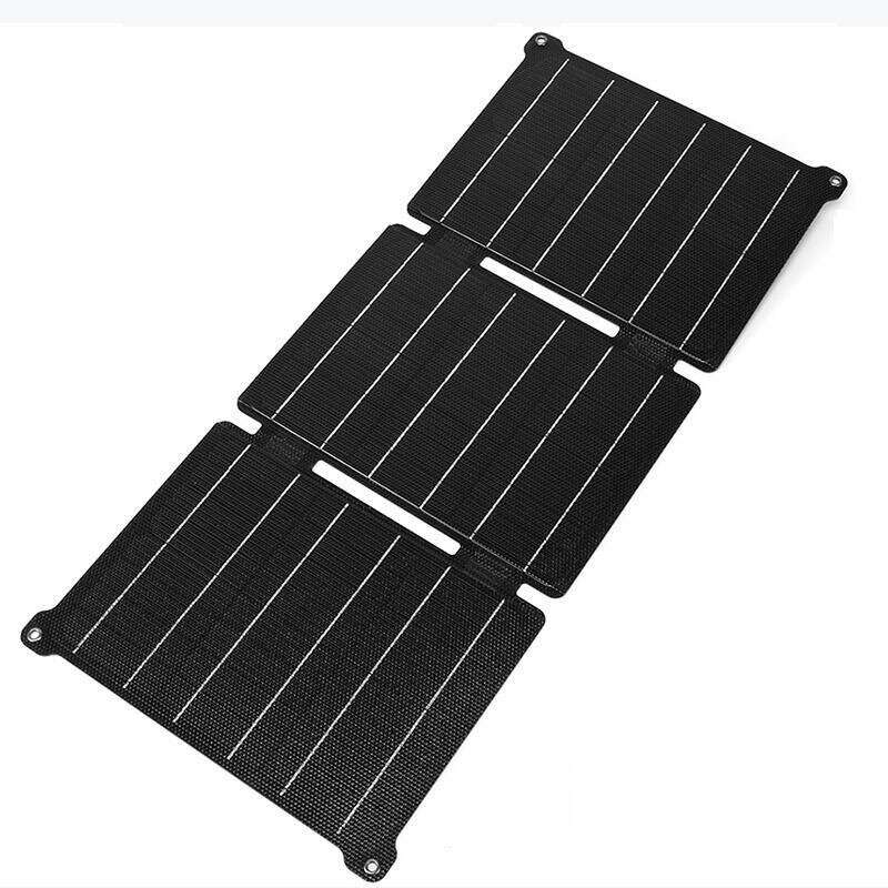 21W ETFE Solar Panel Kit Foldable 5V/12V Dual USB Output Portable Solar Chargers Outdoor Waterproof