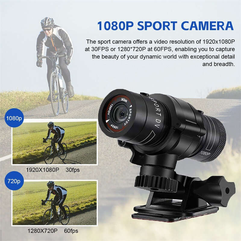 XANES 1080P Bicycle Helmet Camera 120 Wide Angle Bicycle Sports Camera IPX6 Waterproof Mini Motorcyc
