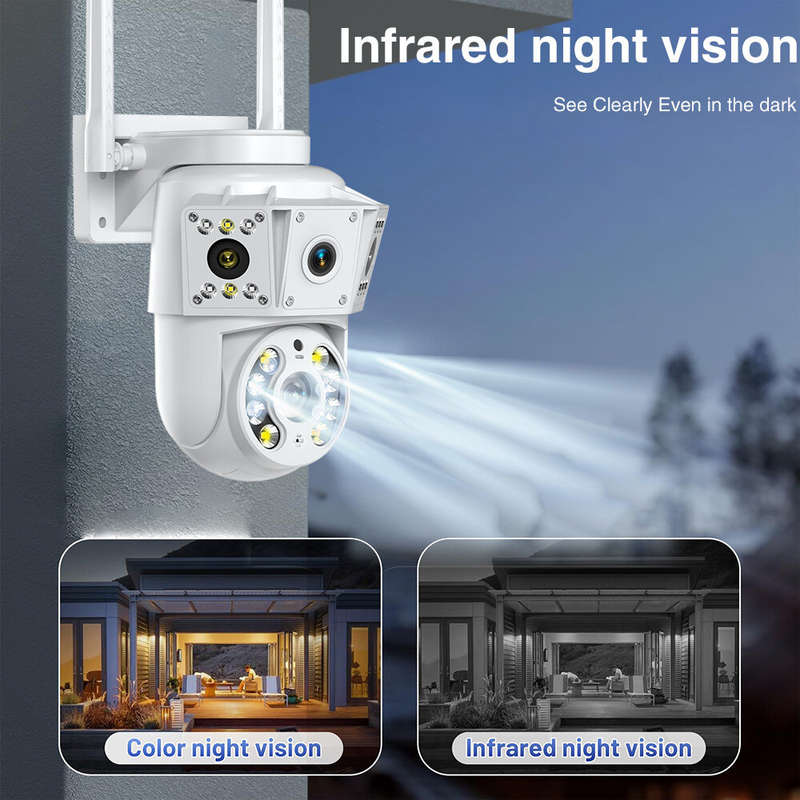 K30 2-Lens WIFI IP Camera 1080P Full Color Outdoor Waterproof Night Vision WiFi Surveillance Camera
