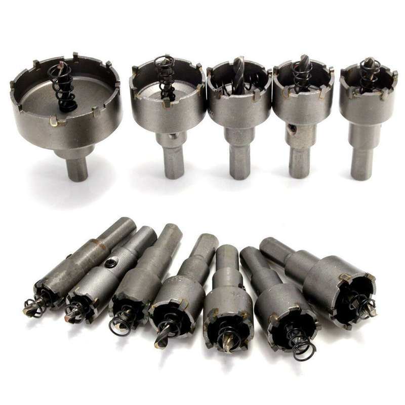Drillpro 12pcs 15mm-50mm Hole Saw Cutter Alloy Drill Bit Set for Wood Metal Cutting