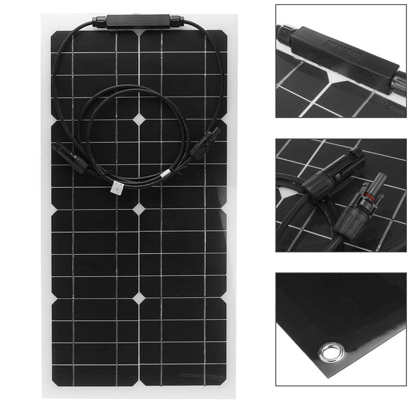 30W Solar Panel Kit Flexible Solar Panels 12V High Efficiency Solar Powered Panel For Fishing Bait B