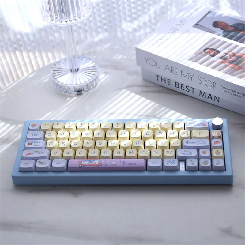133 Keys Summer Ice PBT Keycap Set XDA Profile Sublimation Custom Keycaps for Mechanical Keyboards