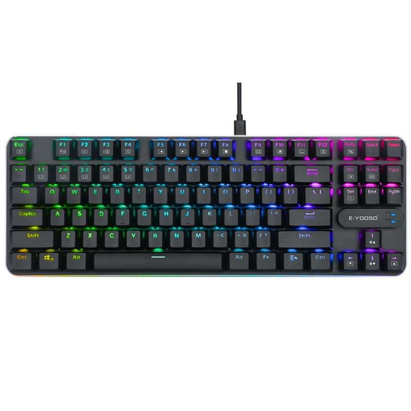 E-element Z66 Mechanical Keyboard 87 Keys RGB USB Wired NKRO Low-profile Switch Hot Swappable Double