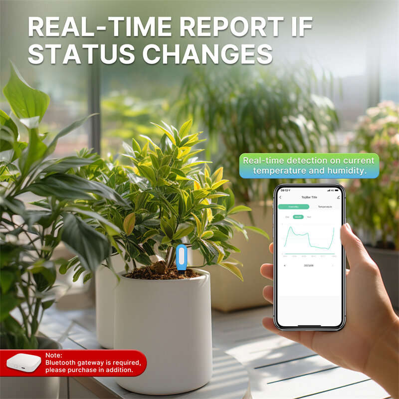 Tuya bluetooth-compatible Smart Plant Soil Tester Intelligent Sensor Moisture Temperature Detector A