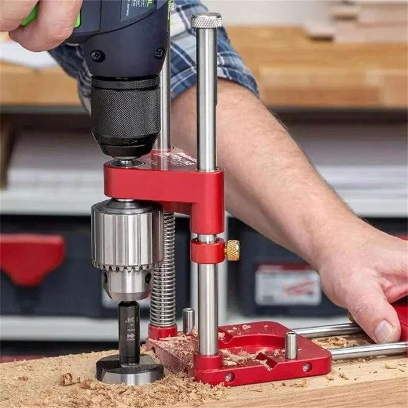 Aluminum Alloy Woodworking Drill Locator Pocket Hole Jig Drill Guide Adjustable Punch Locator for DI