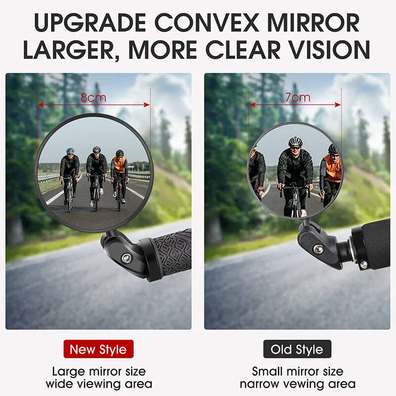 WEST BIKING Round Bicycle Rearview Mirror 360Rotatable Convex Safety Cycling Motorcycle MTB Bike Rea