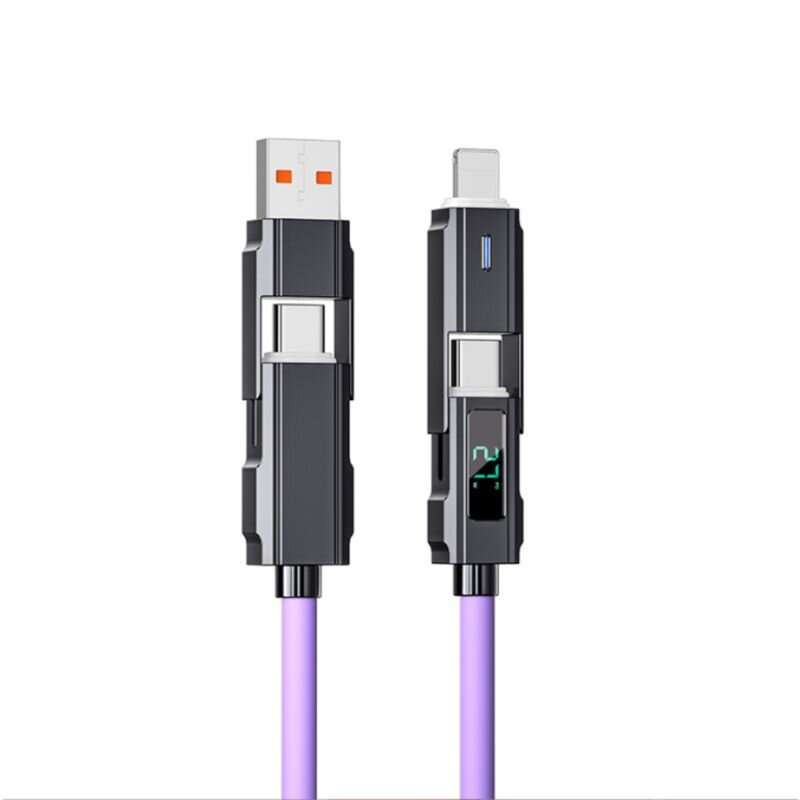 Orange - Multifunctional 4 in 1 Fast Charging USB Type C Cable for Phone Xiaomi High-Speed Data Tran
