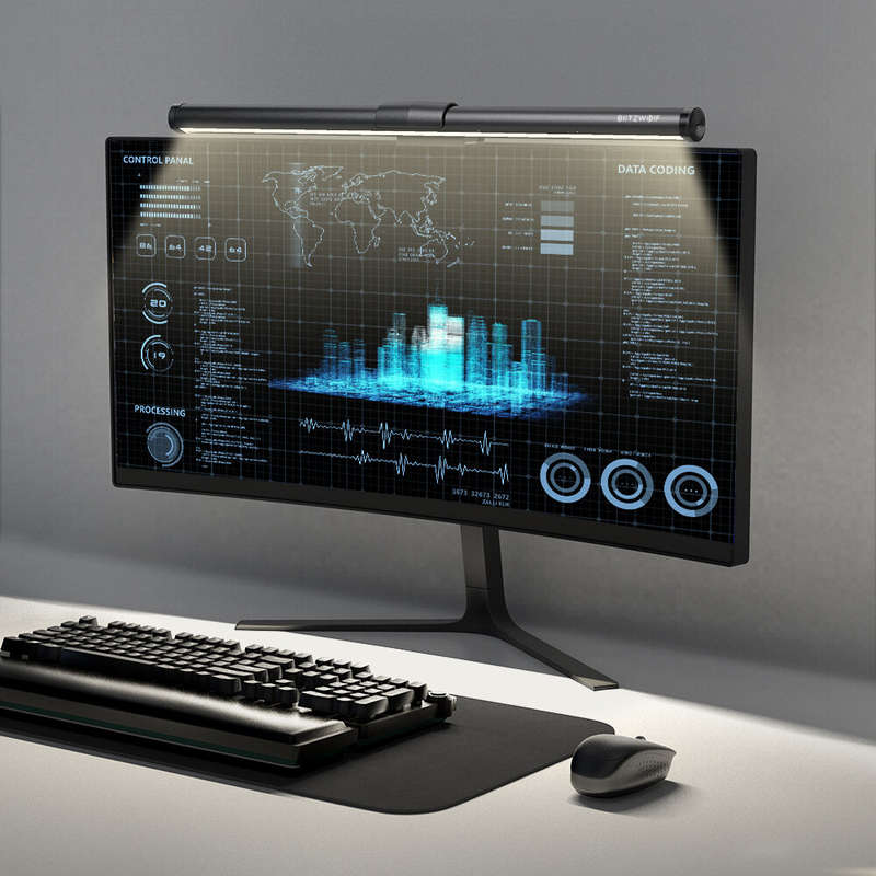 BlitzWolf BW-CML2 Air Monitor Light Bar Touch Control Eye Protection Anti-Glare 300-1000Lux Adjustab