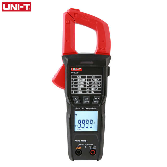 UNI-T Digital Clamp Meter UT202S AC 600A True RMS NCV Ammeter DC Voltage Frequency Hz Capacitance Da