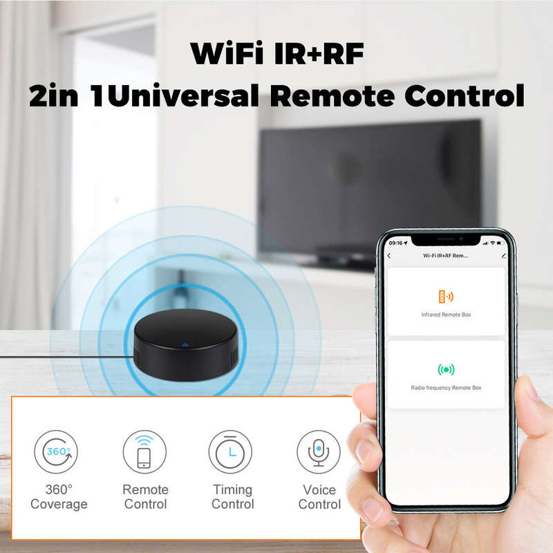 Tuya WiFi IR+RF 433Mhz Remote Control Universal Infrared Remote Controller for TV Air Conditioner Vo