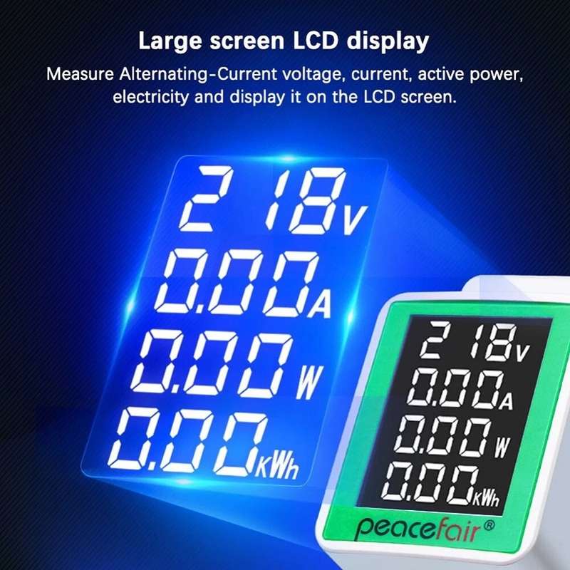 Peacefair PZEM-008 AC50-300V/100A LCD Screen Digital Voltagemeter Multifunctional with Active Power