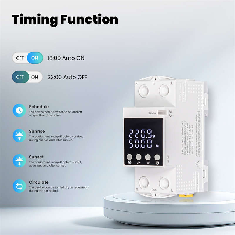 MOES 80A WiFi Tuya Smart Circuit Breaker Alarm Threshold Set Electricity Monitor V0 Fireproof Retard