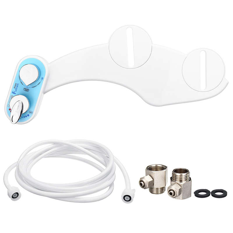 Toilet Bidet Hot/Cold Water Dual Spray Non-Electric Mechanical Self Cleaning Adjustable Angle Bidet