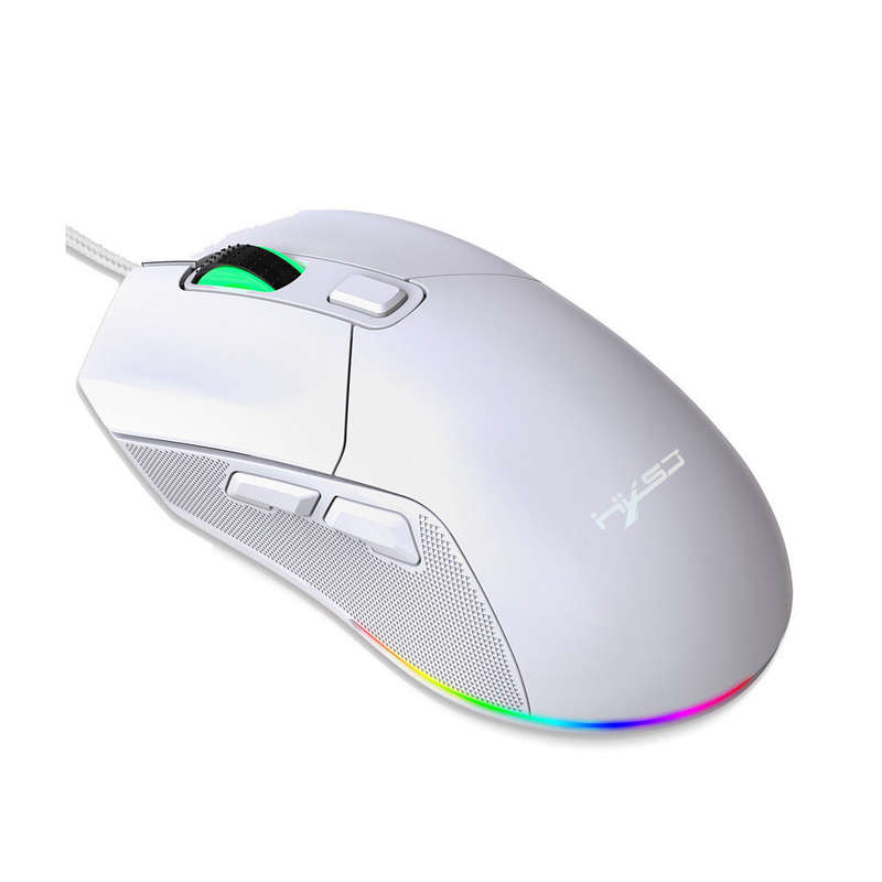HXSJ X300 Wired Mouse 1200-7200DPI Adjustable 6-key Macro Programming Mice with RGB Backlit Swap Bac
