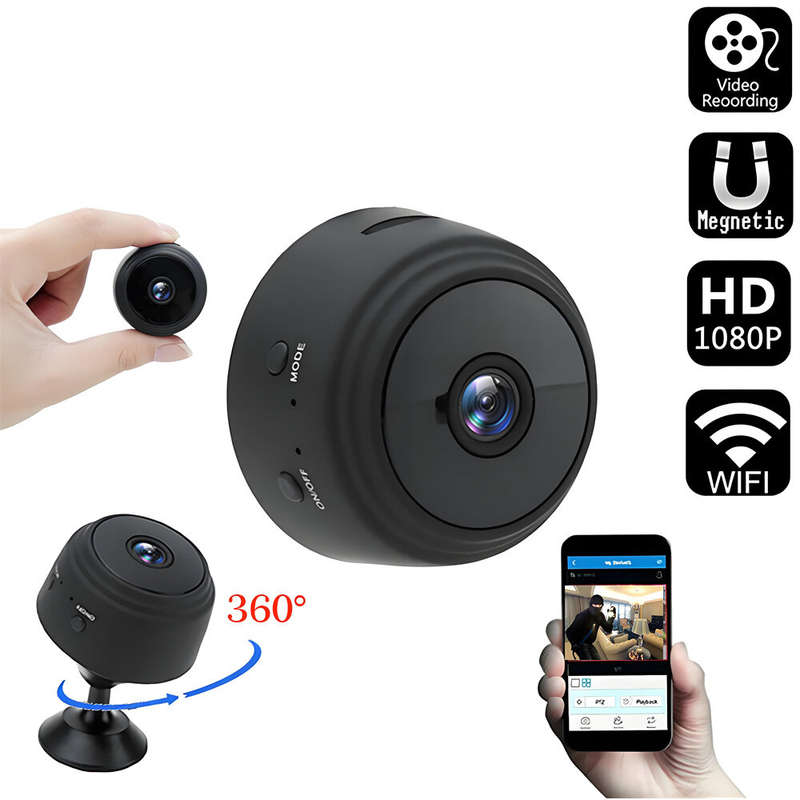 A9 Wireless 1080P HD WiFi Camera Rechargeable Battery Magnetic Mount Remote Viewing Multi-User Suppo