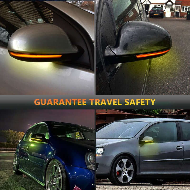 2x Dynamic LED Turn Signal Lights Rearview Mirror Indicator Blinker Repeater For VW GOLF 5 MK5 Passa