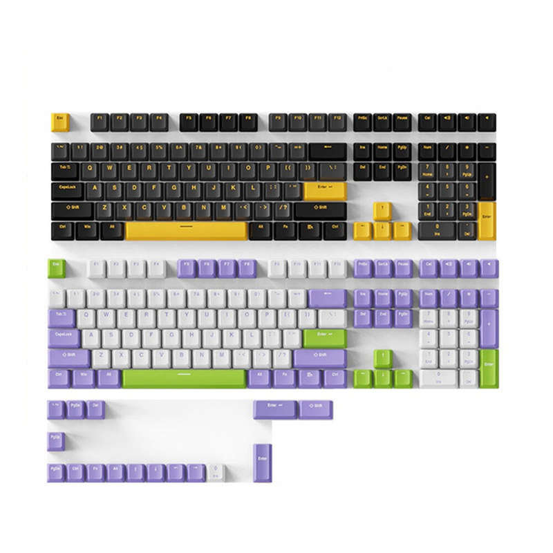 DAGK 124 Keys Black Gold/Bauhinia PBT Keycap Set OEM Profile Two Color Injection Molding Custom Keyc