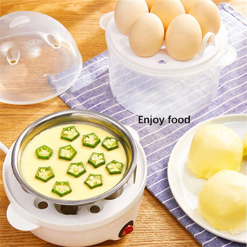 350W Electric Egg Cooker 7 Eggs Capacity 360 Steaming Multifunctional Food-grade Material Quick Heat