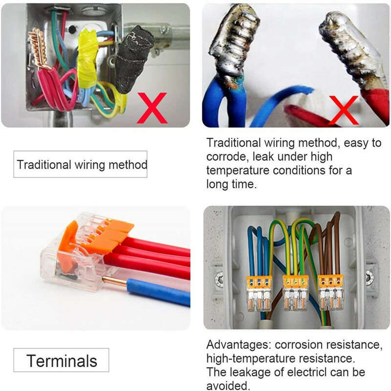3x75pcs For 221 Electrical Connectors Wire Block Clamp Terminal Cable Reusable Mini Quick Home Wire
