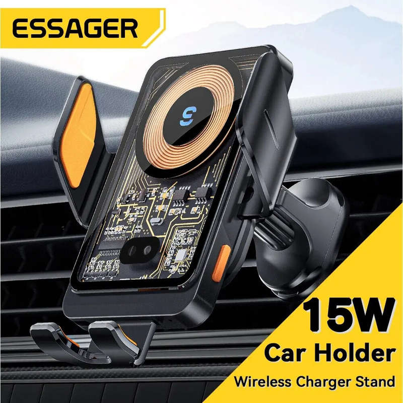Essager T11 15W 10W 7.5W 5W Wireless Charger Car Phone Holder Air Vent Mount Stand for iPhone 15 14