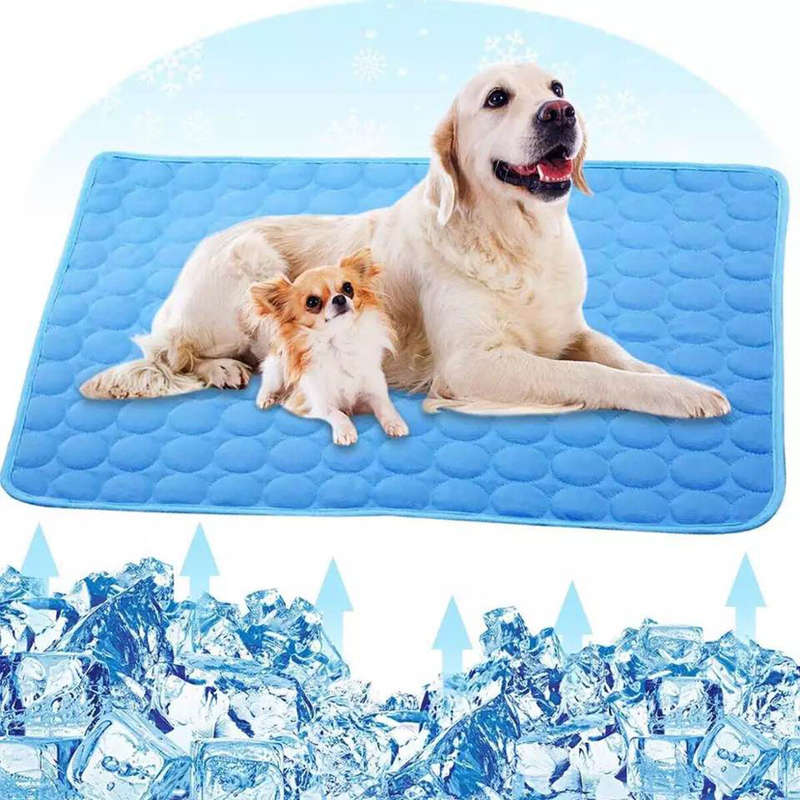 Cooling Pet Mat Bed Dogs Cat House Cool Silk Mattress Ice Pad Blanket for Small Puppy Animal - M