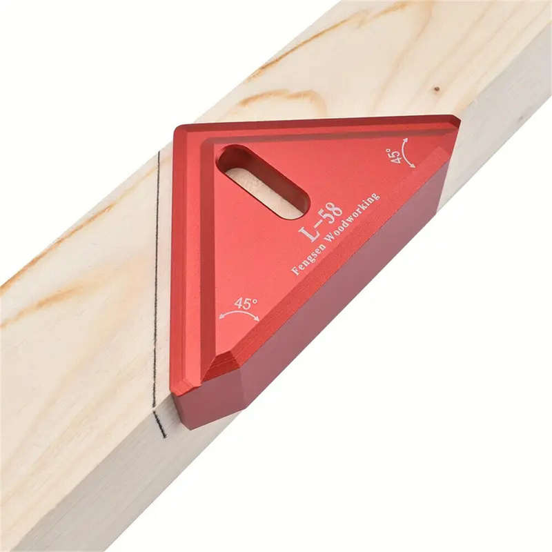 Aluminum Alloy 45 Degree Miter Square Edge Ruler Precision Woodworking Tool for Accurate Miter Saw C
