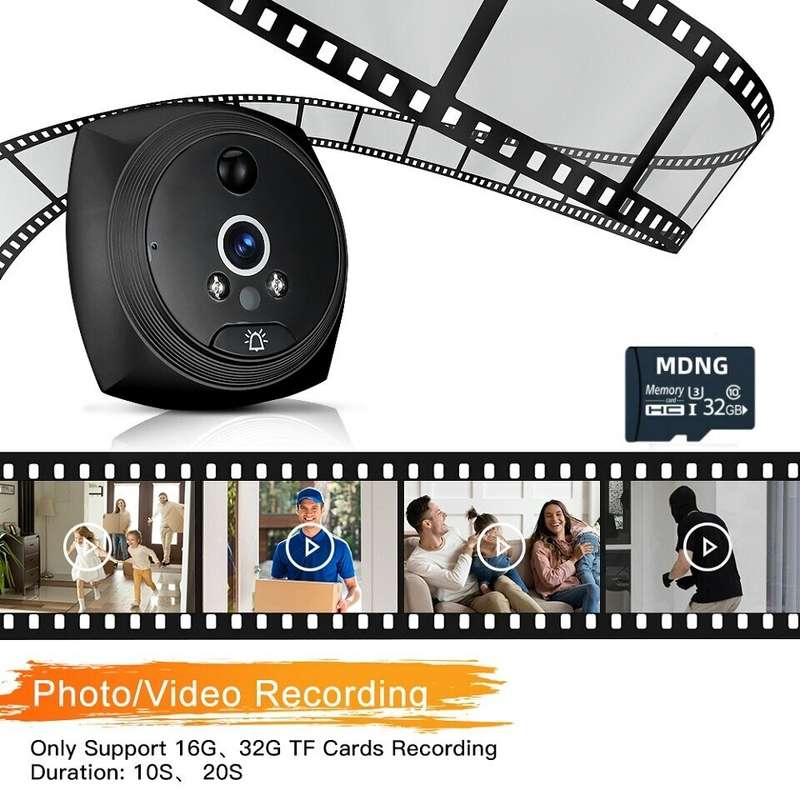 4.5 inch Peephole Video Doorbell Door Camera Viewer with LCD Screen Display Wide Angle Cat Eye Motio