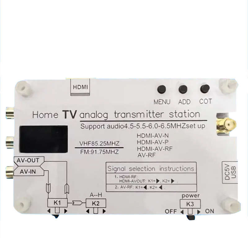 High Definition UHF Wireless Video Analog TV Signal Transmitter with Multi-Source Input Compatibilit