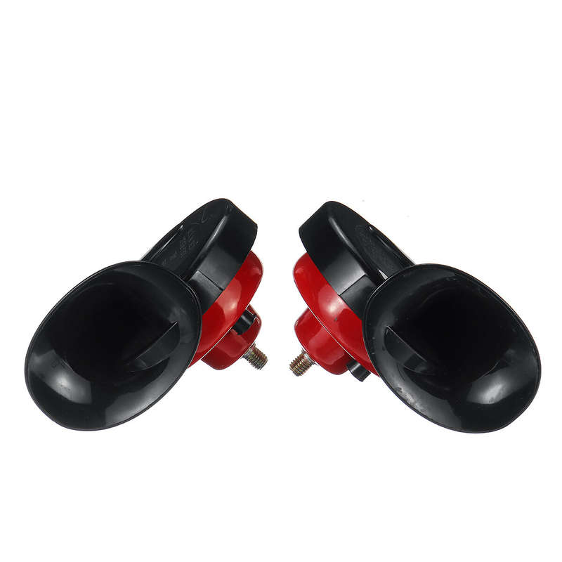 12V Loud Air Horn Waterproof High Low Dual Tone For Motorcycle Car Van Boat Siren Twin Lorry Red Bla