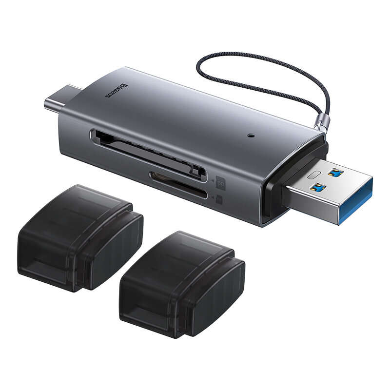 Baseus SD/TF Card Reader 2 in 1 USB3.0/Type-C Smart Memory Card Flash Drive Adapter for Phone Tablet