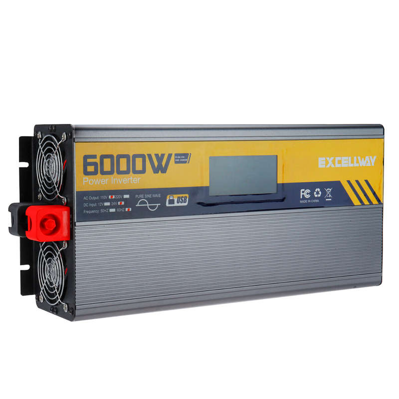 Excellway 1000W/2000W/3000W/4000W/6000W(Peak) Car Power Inverter 110V 60Hz DC 12V/24V Converter with