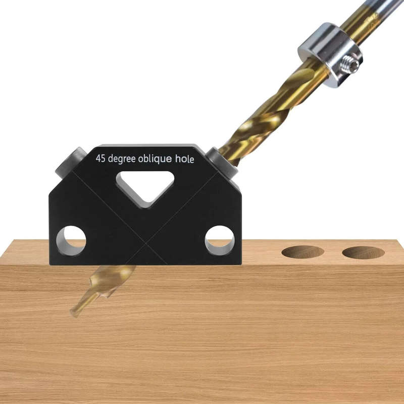 Pocket Hole Jig Kit 45 Punch Locator Angle Woodworking Tool Hole Screw Jig Positioner Drilling Kit D