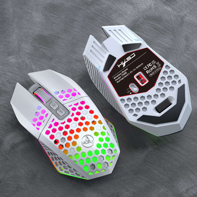 HXSJ T500 2.4G Wireless Mouse RGB 800-1600DPI Type-C Rechargeable Mute Gamer Mice for PC Laptop Comp