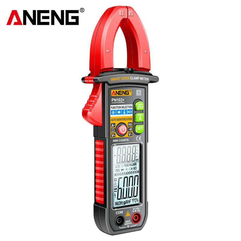 ANENG PN102+ Digital Clamp Meter with English Voice Prompt and Battery Excluded Delivery Accurate Cu