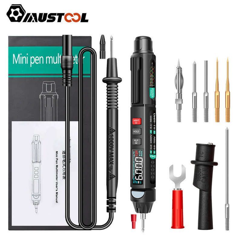 MUSTOOL A008 Digital Multimeter Auto Sensor Pen 6000 Counts Non-contact Voltage Tester VA Color Reve