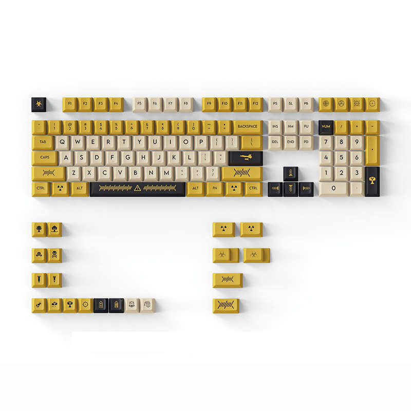 DAGK 128 Keys Electronic Game PBT Keycap Set Cherry Profile Five-sided Sublimation Custom Keycaps fo