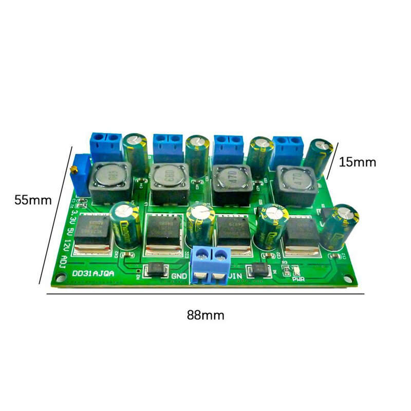 4 Channel DC-DC Buck Converter Step-down Power Module 3.3V 5V 12V Adjustable Output 3A XL2596 Chip T