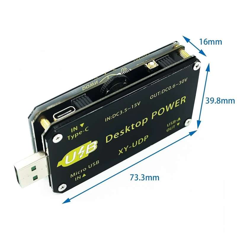 XY-UDP Digital USB DC Converter CC CV 0.6-30V 5V 9V 12V 24V 2A 15W Power Module Desktop Adjustable R