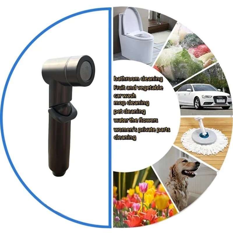 High Pressure Booster Toilet Spray Gun Faucet Copper Dual Control Valve Handheld Bidet Sprayer Toile