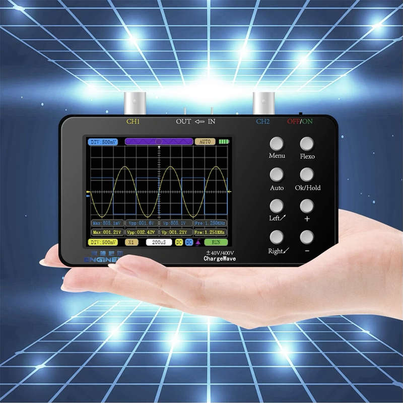 SCO2 Dual Channel Digital Oscilloscope 50M Sampling Rate 10Mhz Analog Bandwidth One Key AUTO Anti Bu