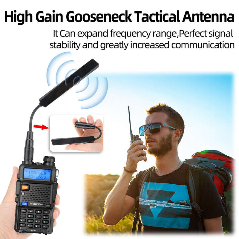 ABBREE AR-188 SMA-Female Tactical Antenna Dual Band 25W UHF/VHF 136-174MHz 400-520MHz High Gain Comp