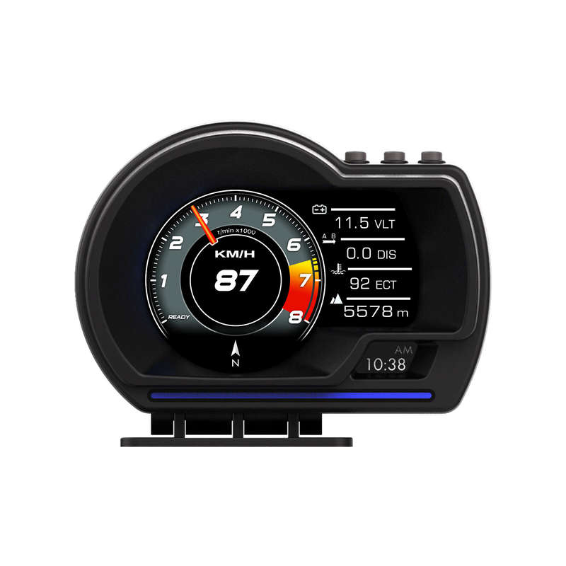 Car Head-Up Display OBD2+GPS Smart Car HUD Gauge Digital Odometer Security Alarm Water Temperature A