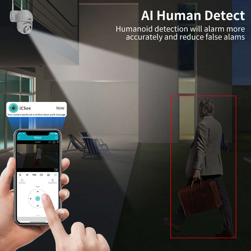 Hiseeu WHD318 8MP WiFi Camera Intelligent Night Vision Two-way Audio AI Human Detection IP66 Waterpr