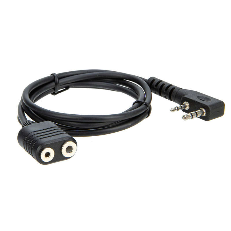 1M K type 2 Pin Speaker Mic Headset Earpiece Extension Cord Cable for BaoFeng UV-5R BF-888s Walkie T