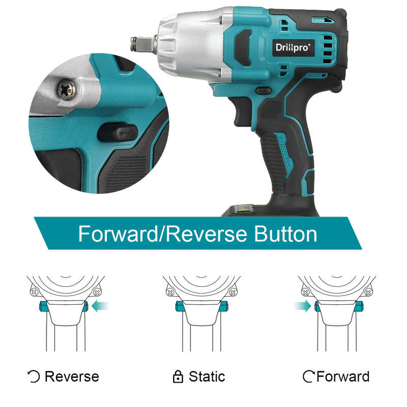 Drillpro 18V High Torque Brushless Electric Impact Wrench Without Battery