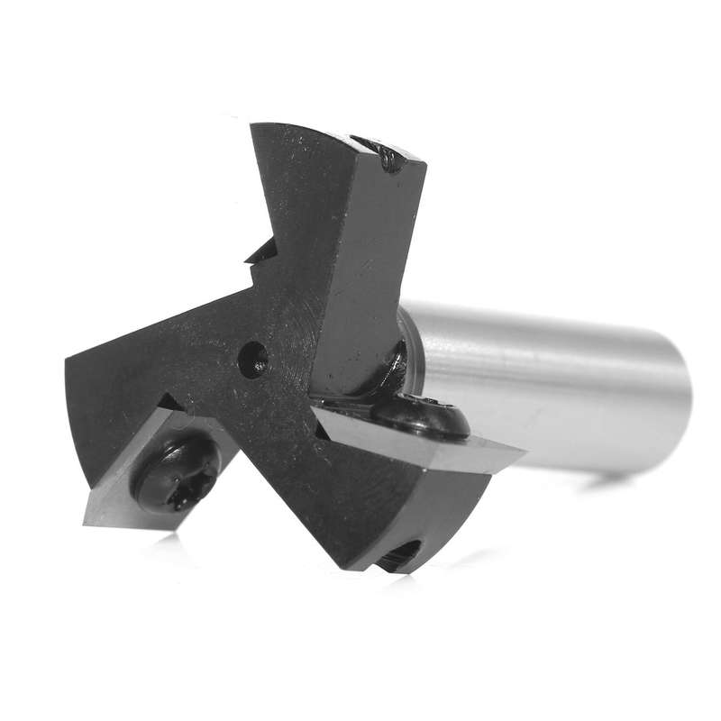 1/2" 12.7mm Shank 3 Wings Router Bit Carbide Insert Wood CNC Router Bit 1-1/2'' Cut Dia 15/32'' Cut