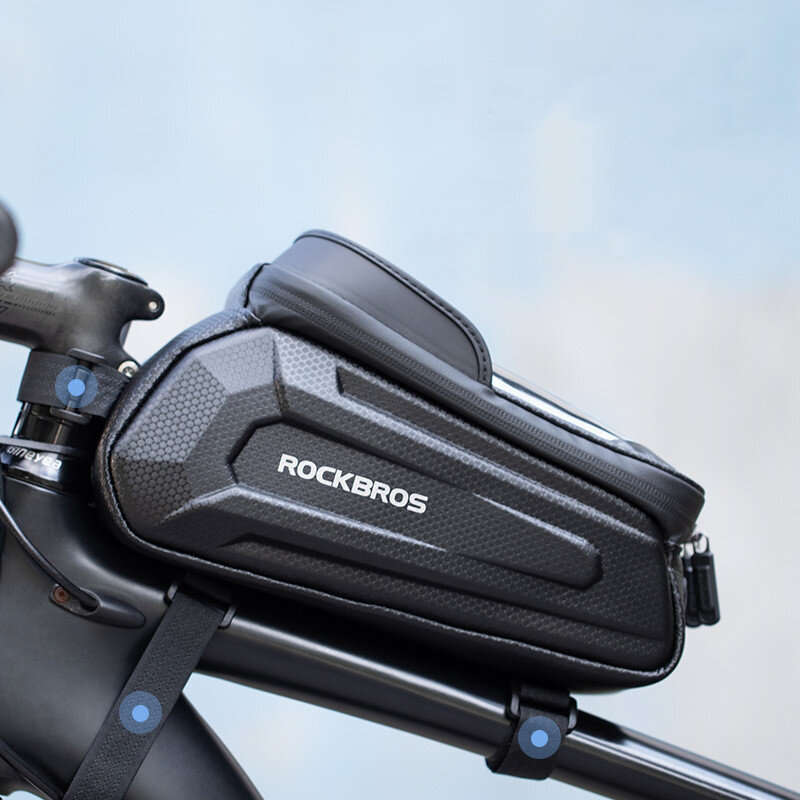 ROCKBROS 1.7L Cycling Bag 8 Inch Phone Bicycle Bag Touch Screen Top Tube Handlebar Waterproof Bike B