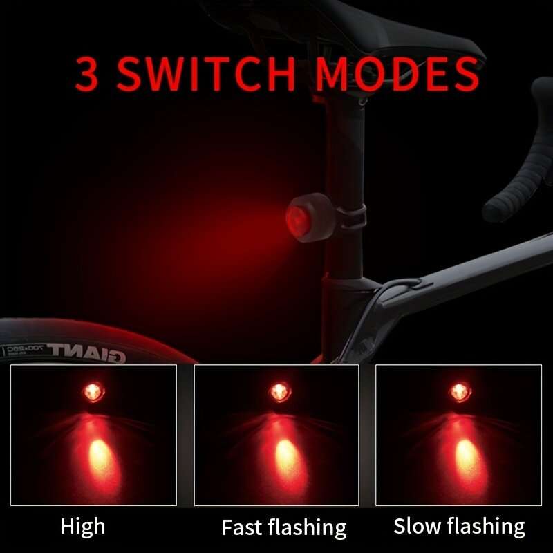 2023 New A08 Bike Taillight Red LED Super Brightness IPX5 Waterproof 3 Light Modes Bicycle Flashligh