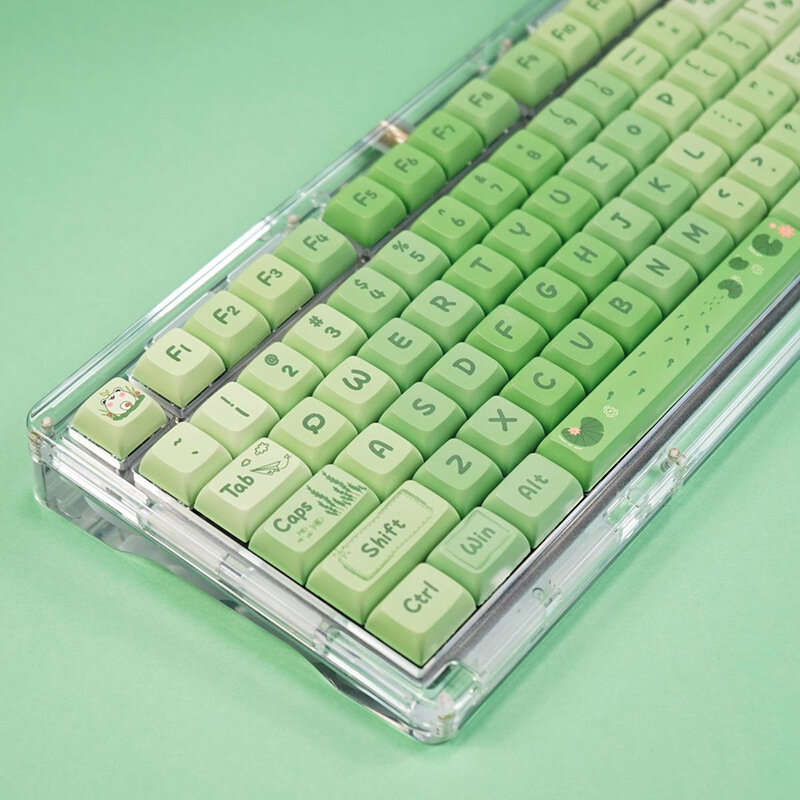 Matcha Mint Green Mechanical Keyboard XDA Profile Keycap Set 127-key PBT Sublimation Customed Keycap